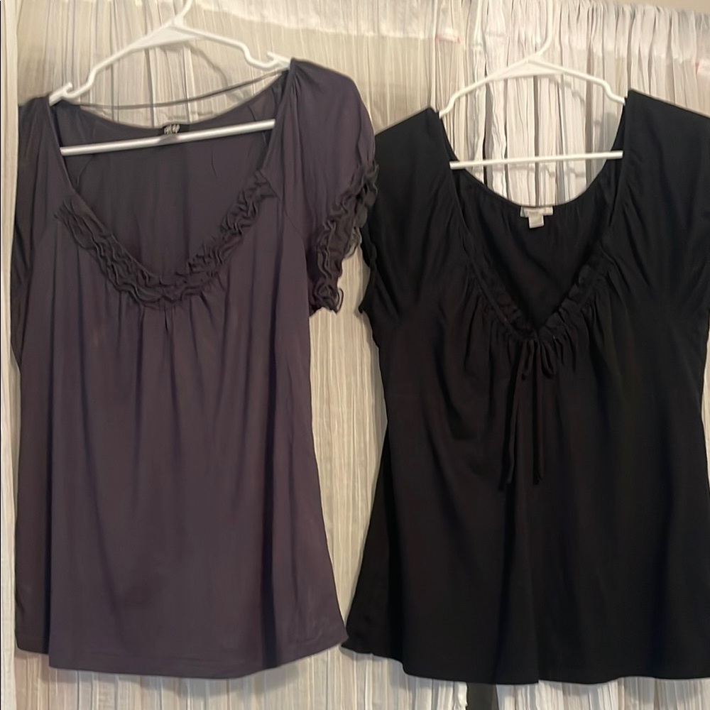 H & M and Old Navy Women's Black and Gray Tops. Size medium